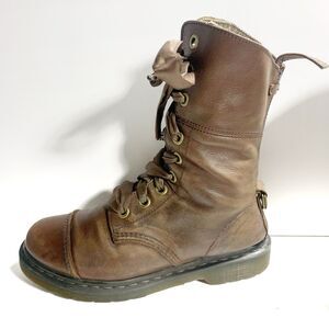 Dr. Martens Aimilita Leather Combat Fold Down Boots Size 9 Women’s